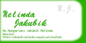 melinda jakubik business card
